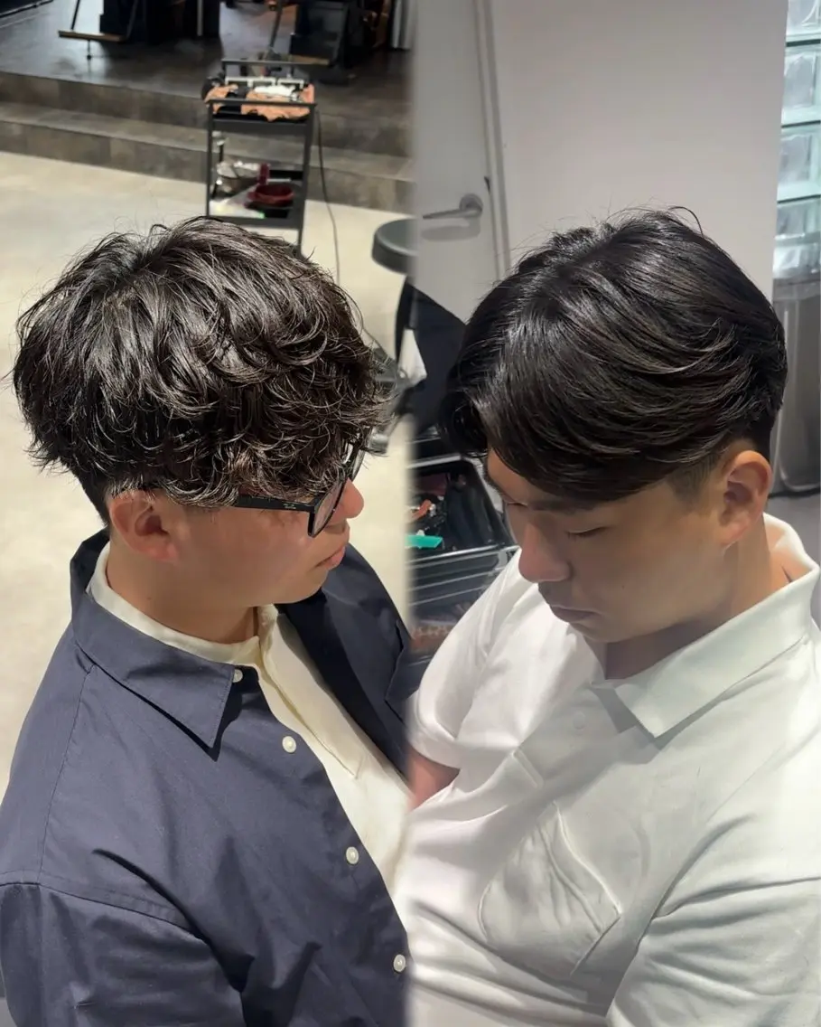 パーマ メンズ カット 縮毛矯正 メンズ縮毛矯正 ulus高森蓮のヘアスタイル