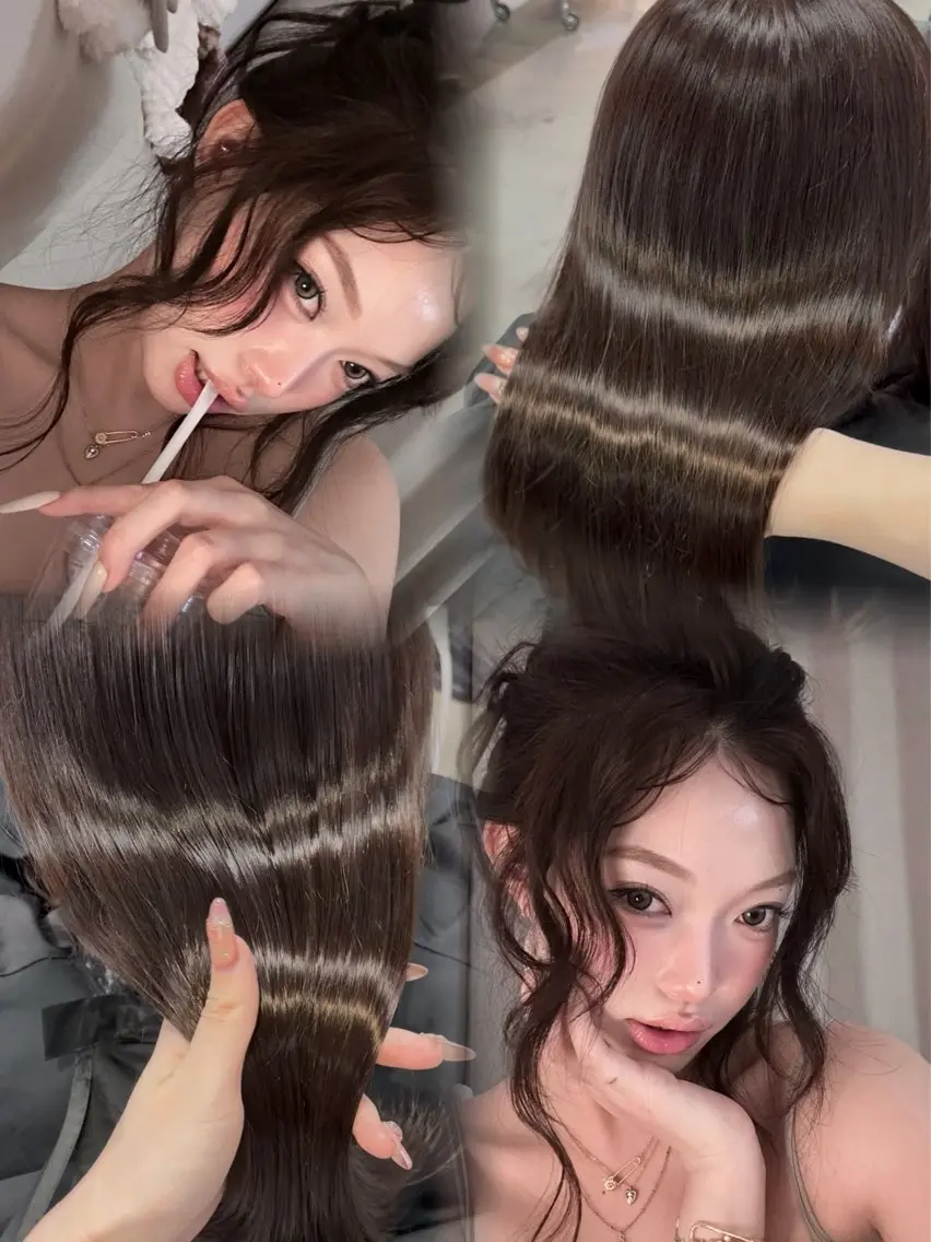 ロング カラー ブリーチ ショコラグレージュ 透明感カラー ダブルカラー グレージュ ヘアカラー トレンドスタイル/ ワンホン/YURIのヘアスタイル