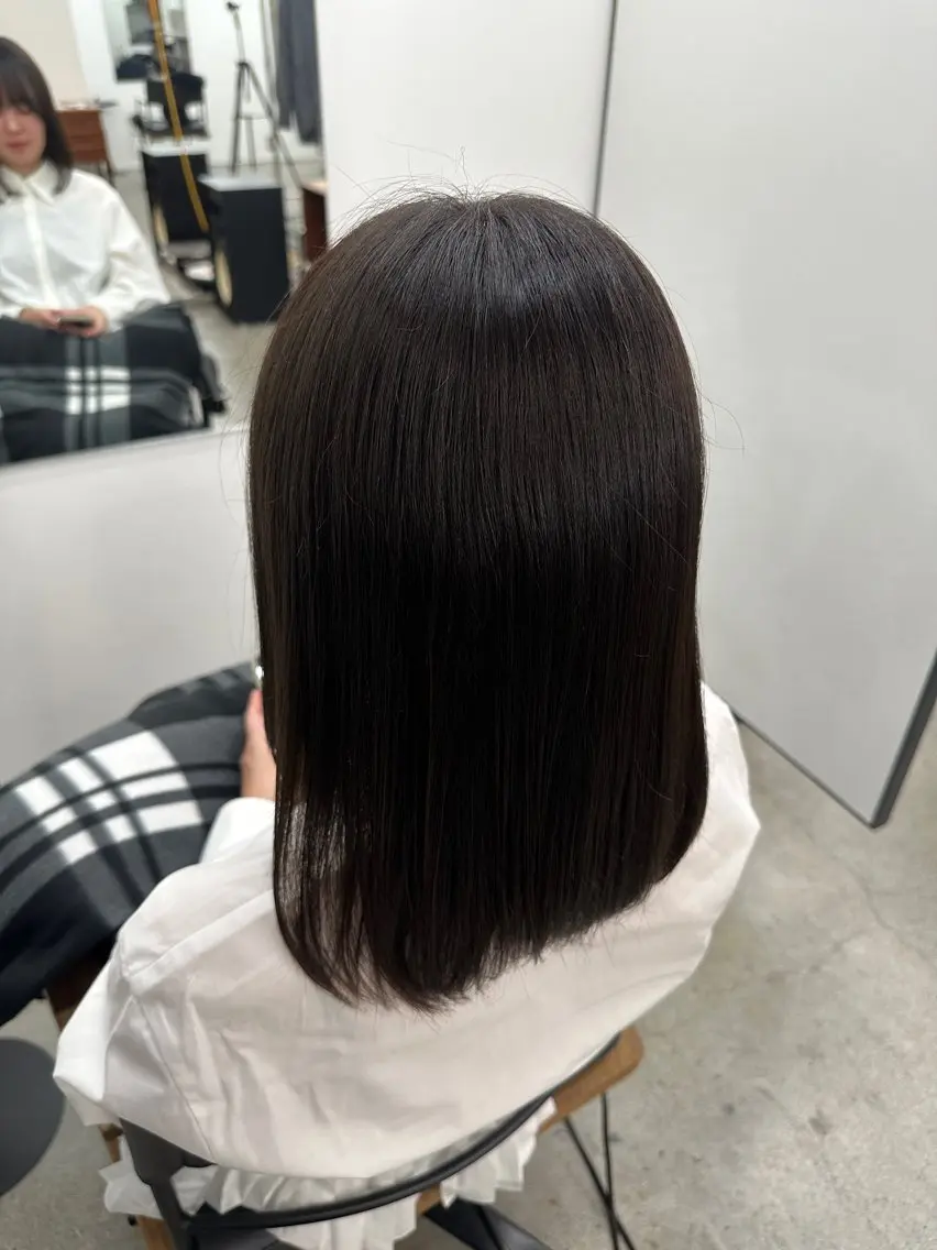 カラー パーマ ブラウンカラー ダークブラウン 縮毛矯正 ヘアカラー ダブルカラー 大募集中❣️ あいりのヘアスタイル