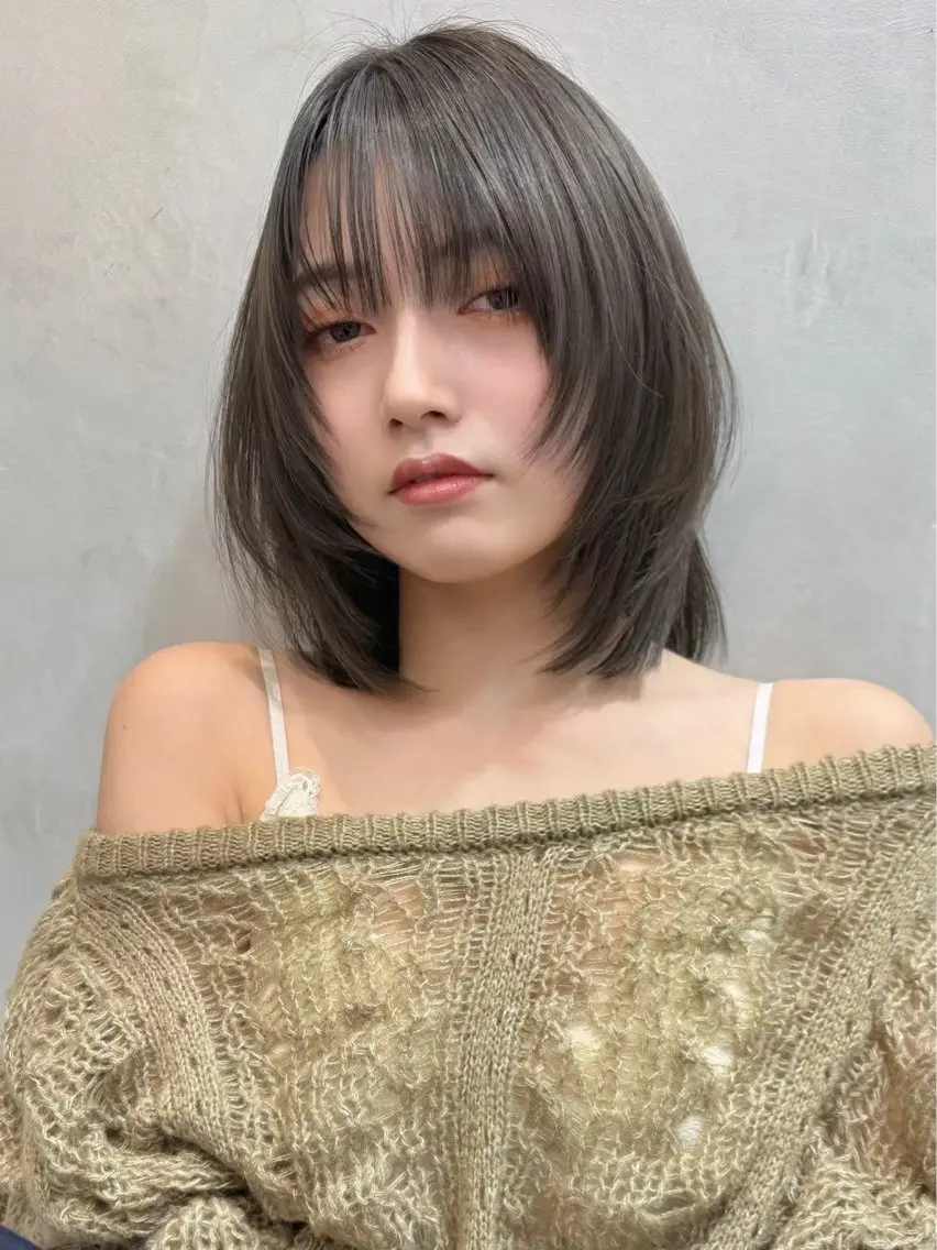 ショート ボブレイヤー ボブ レイヤーカット 韓国レイヤー　韓国 ボブ 👑二響のヘアスタイル