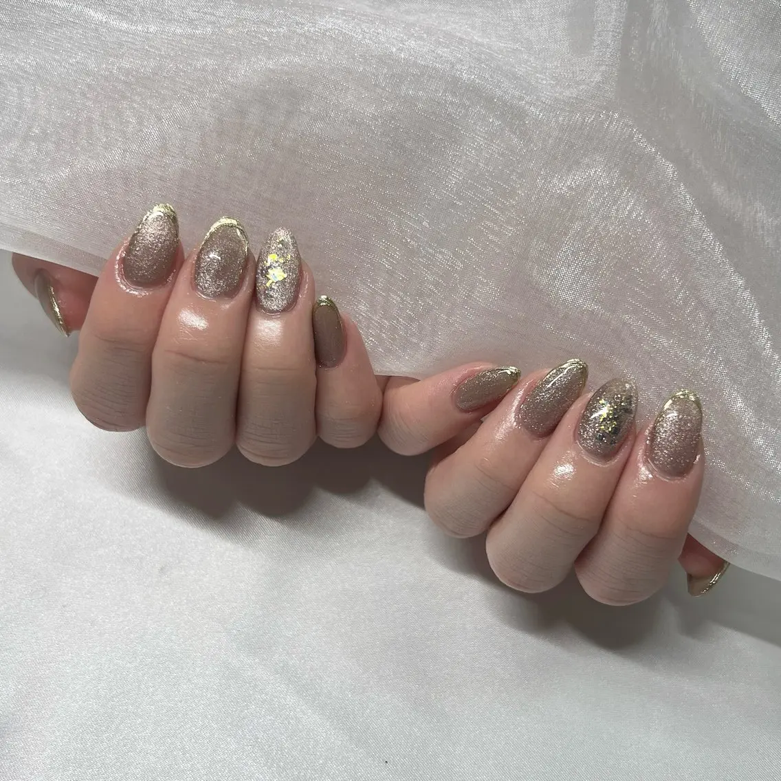 ネイル ジェルネイル 韓国ネイル ラメ(グリッター) マグネットネイル ミラーネイル ハンドネイル nail salon Rewardのネイルデザイン