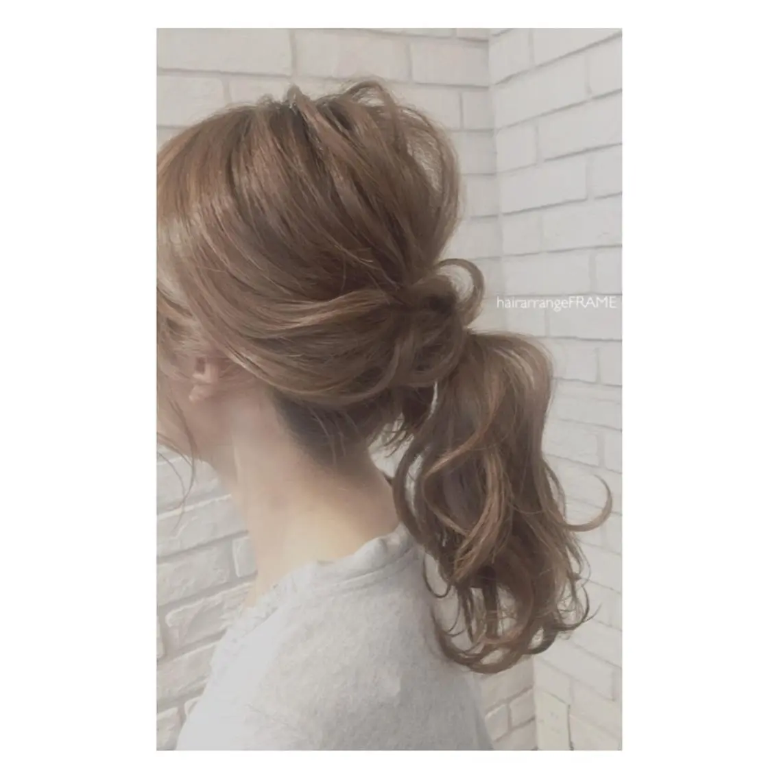 セミロング ロング ヘアアレンジ 簡単アレンジ エイジングケア/大人 デザイン/FRAMEのヘアスタイル