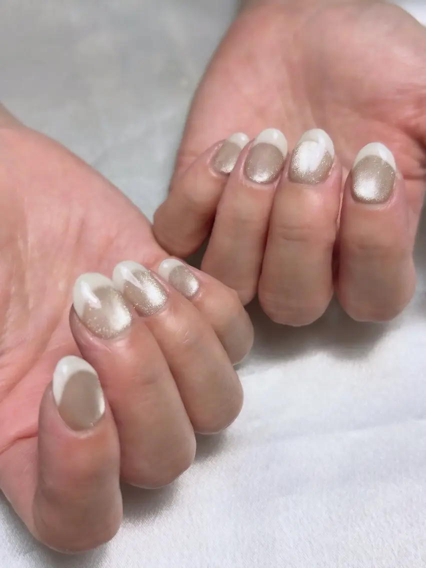 ネイル フレンチネイル マグネットネイル ハンドネイル nailsalon Ecliaのネイルデザイン
