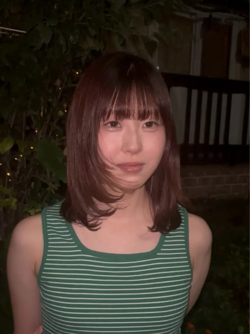 ミディアム カラー ブリーチ ダブルカラー ブリーチなしカラー レッドカラー レイヤーカット yelm府中 ユリのヘアスタイル