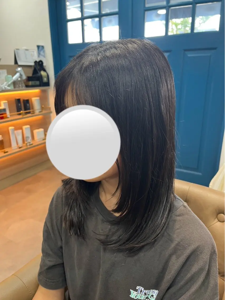 セミロング カット 縮毛矯正🌟カラー╱ ╱いいじまのヘアスタイル