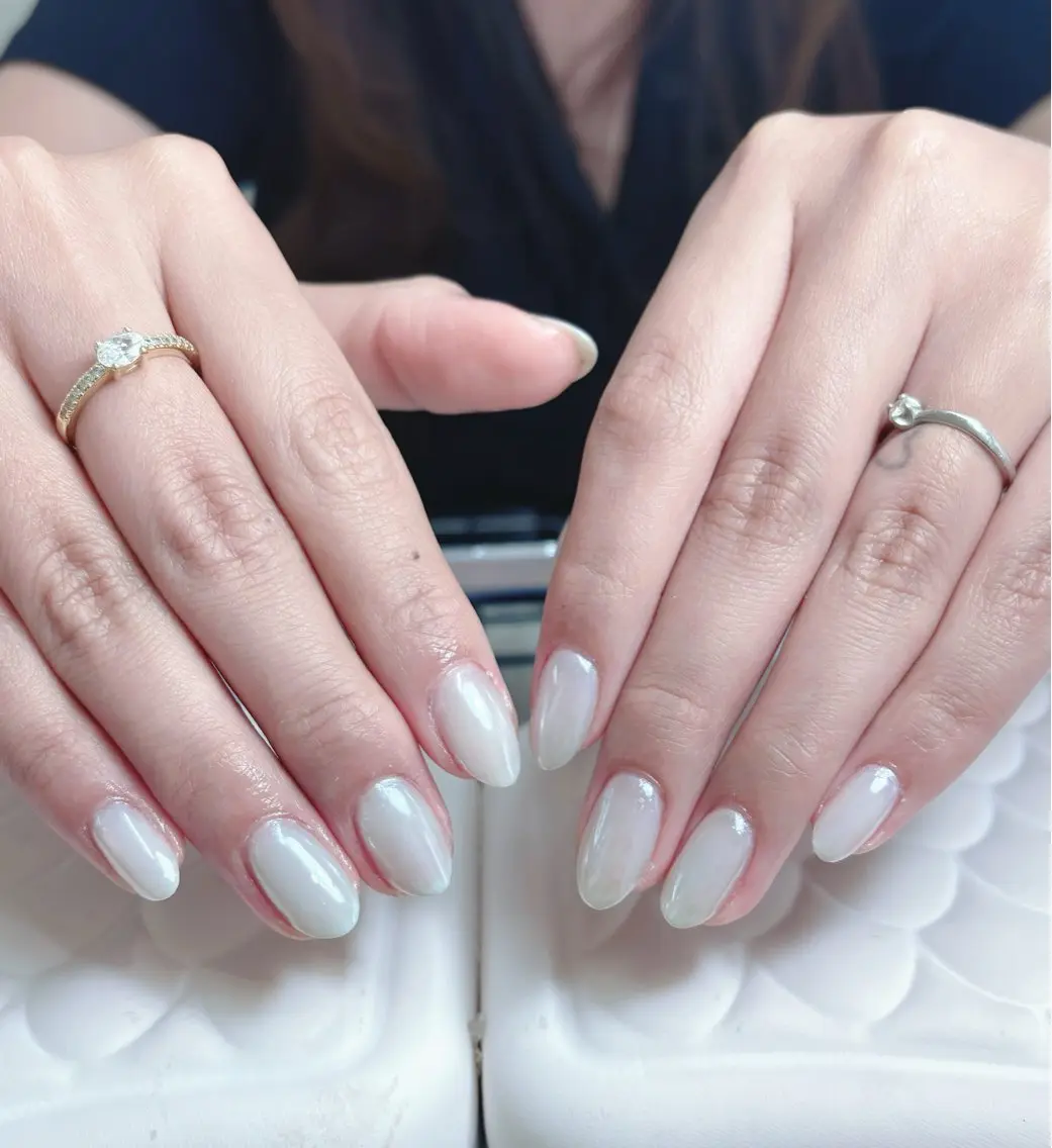 ネイル チークネイル 長さ出し フラッシュネイル ジェルネイル キラキラネイル kana nailのネイルデザイン