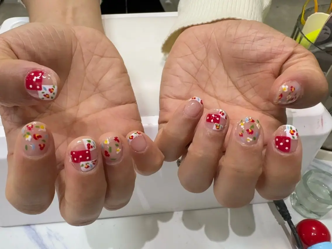レトロ小花のパッチワークの写真
