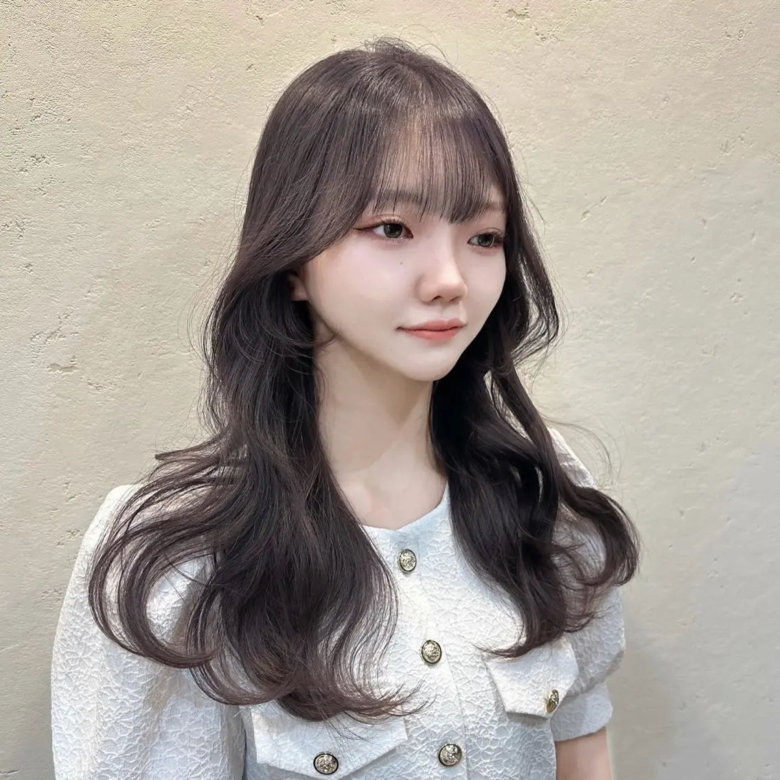 セミロング カット ヘアカラー トリートメント 🌹ハッシュカット、 レイヤー韓国ヘア🌹のヘアスタイル