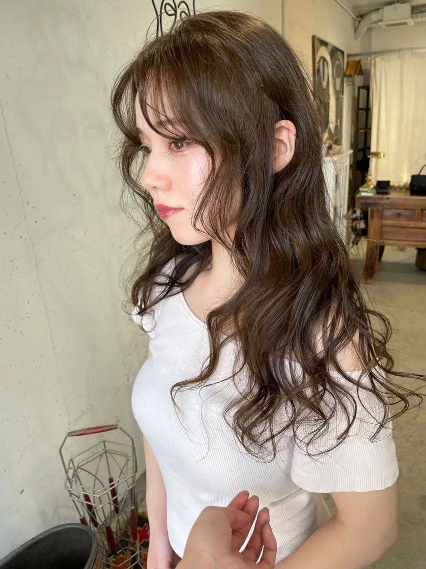 ロング カラー パーマ ヘアカラー トリートメント 似合わせヘア ／表参道／remiのヘアスタイル