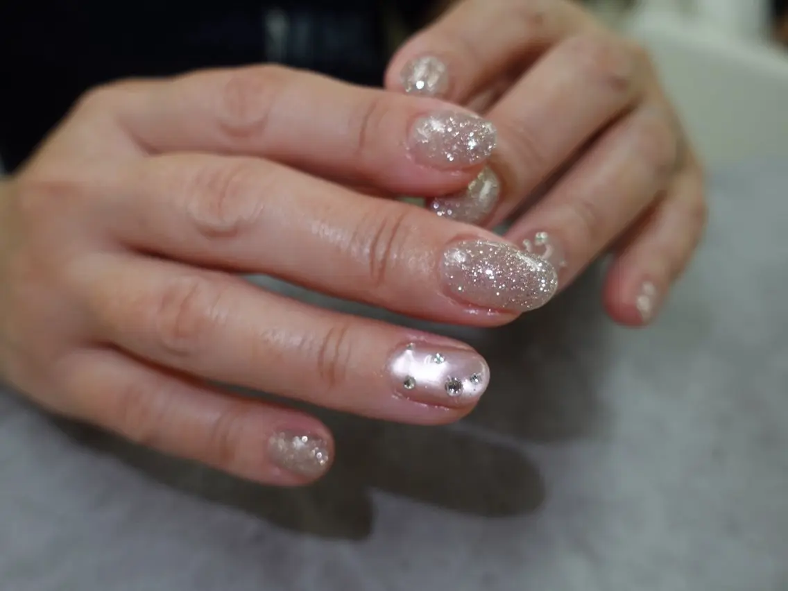ネイル アートネイル フラッシュネイル キラキラネイル ラメ(グリッター) マグネットネイル Nail salon Halea 原田さえのネイルデザイン