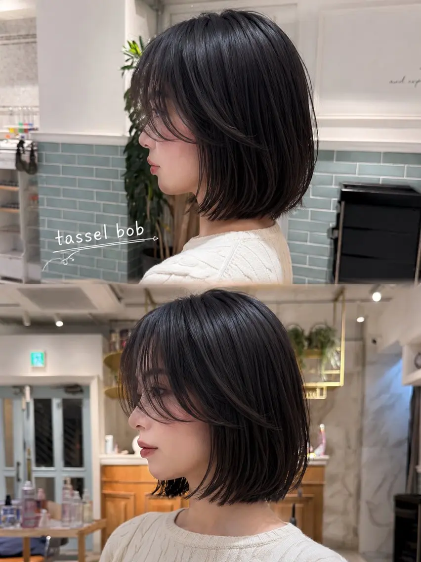 ミディアム カット ヘアカラー トリートメント 髪質改善🦋韓国ヘア /艶髪カラー/ゆうとのヘアスタイル