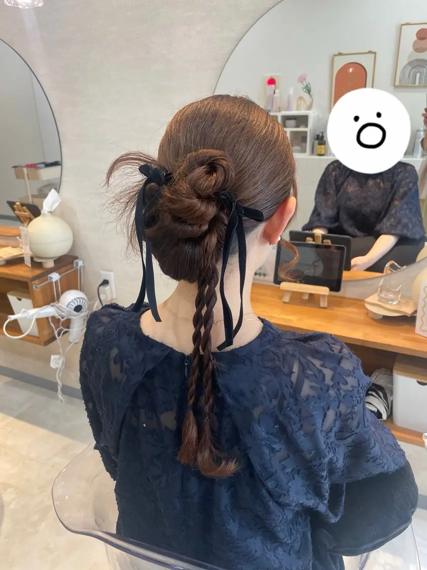 ロング ヘアセット お呼ばれヘア/セット /ヘアアレンジ/れいのヘアスタイル