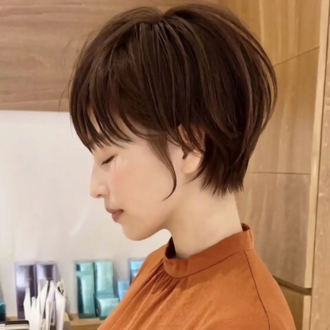ショート カラー ショートボブ ボブレイヤー 丸みショート ボブ 韓国風ヘア カット ヘアカラー 髙井/ショート特化 /似合わせ/豊中のヘアスタイル