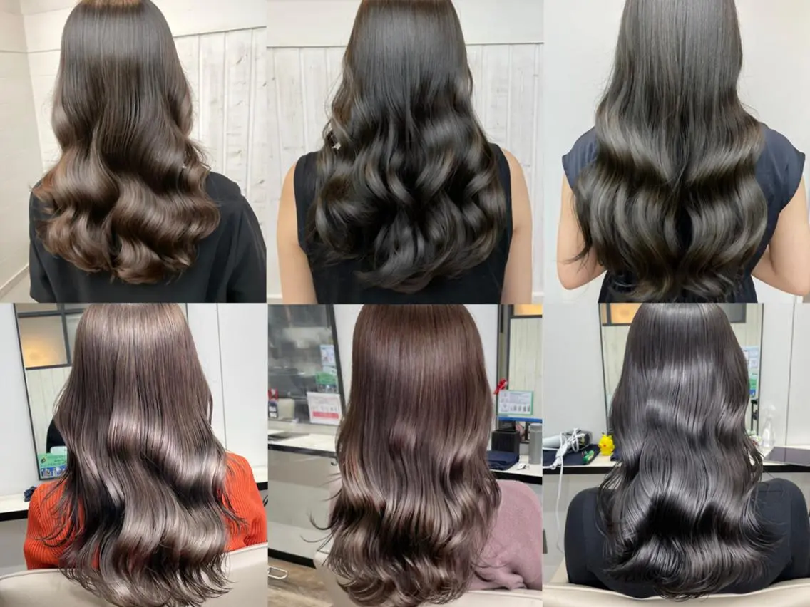 セミロング パーマ ヘアアレンジ カラー 成人式 アディクシーカラー アッシュ バレイヤージュ ミストバング N° +aero 横浜のヘアスタイル