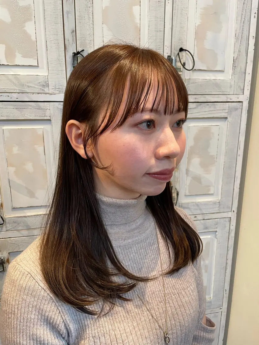 ミディアム カラー カット ヘアカラー ボブ/顔周りレイヤー 🎀momoka🎀のヘアスタイル