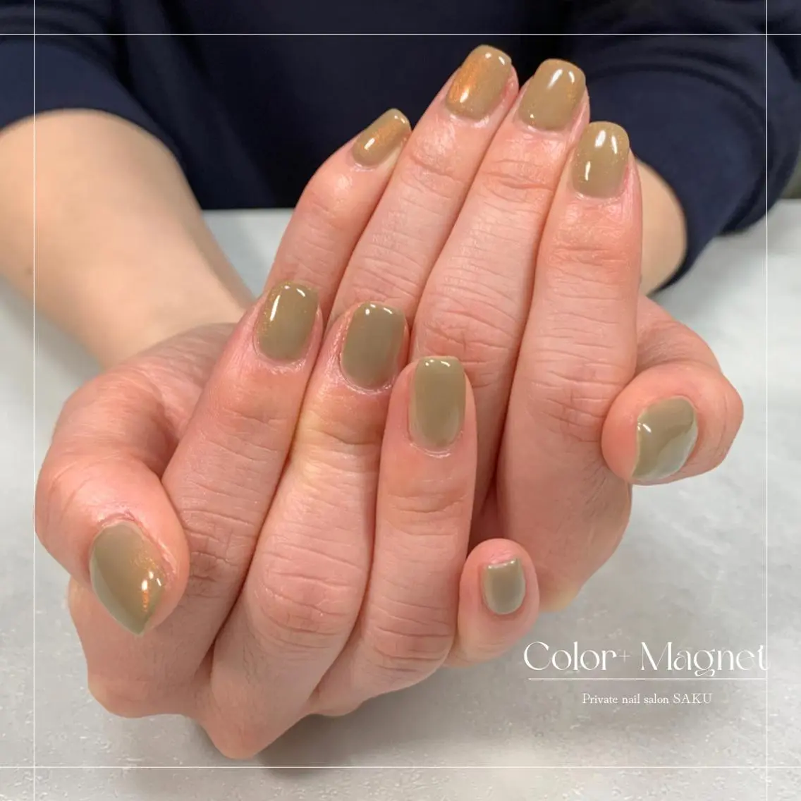 ネイル マグネットネイル マグネットワンカラー ワンカラーネイル SAKU nail 作島茜のネイルデザイン