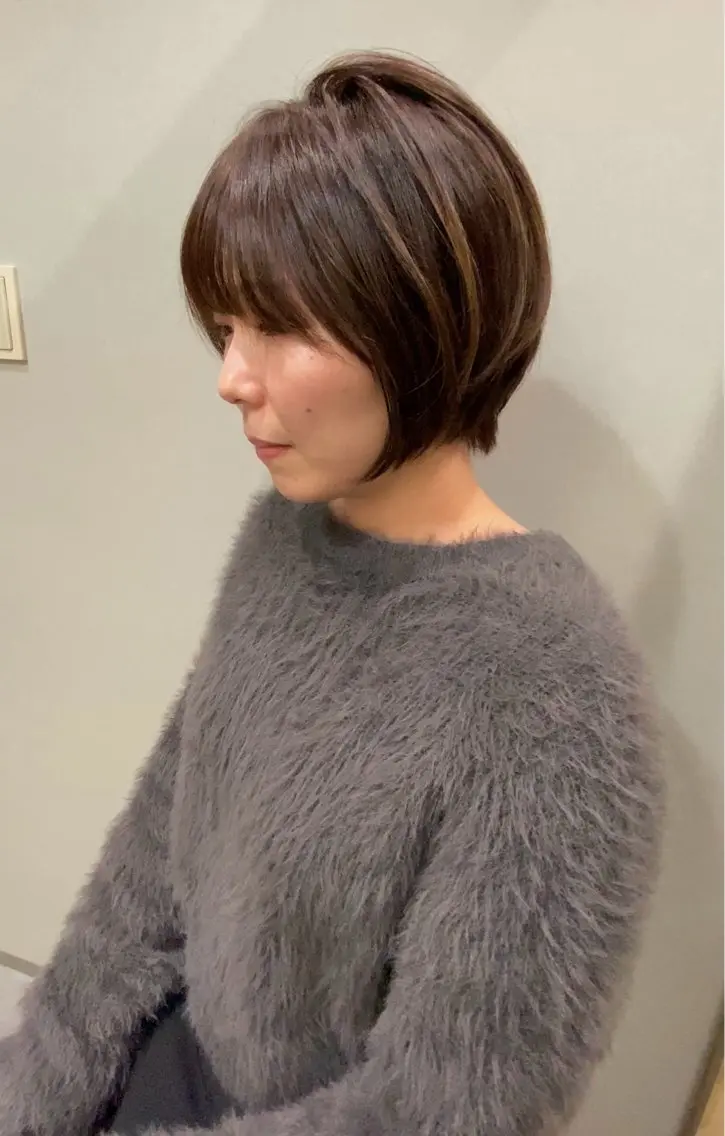 ショート 丸みショート くせ毛 ショートヘア カット ヘアカラー トリートメント 原田 直哉のヘアスタイル