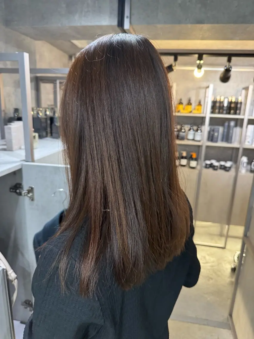 ミディアム カラー カット ヘアカラー トリートメント You/透明感カラー レイヤーカット/ボブのヘアスタイル