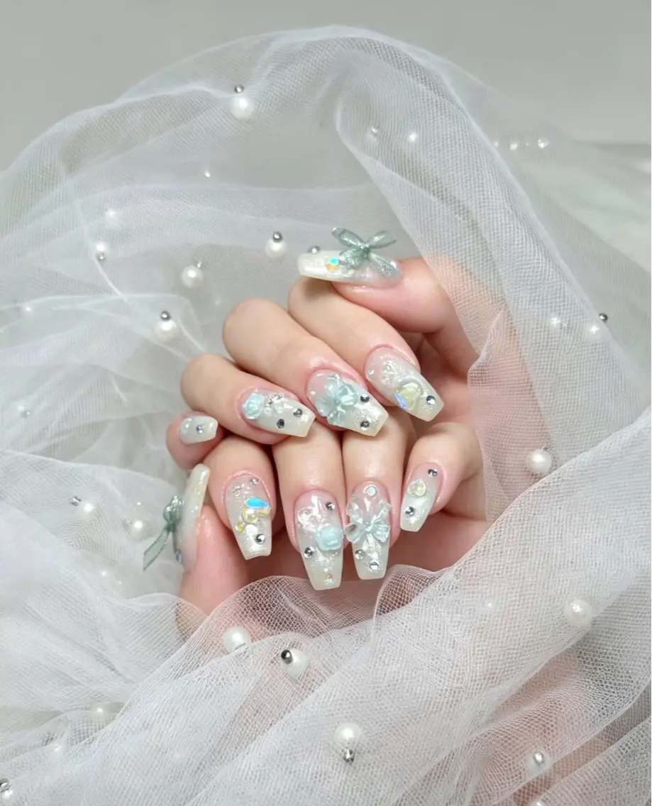 ネイル 長さ出し ジェルネイル 韓国ネイル シンプルネイル 夏ネイル NEMnail .aichanのネイルデザイン