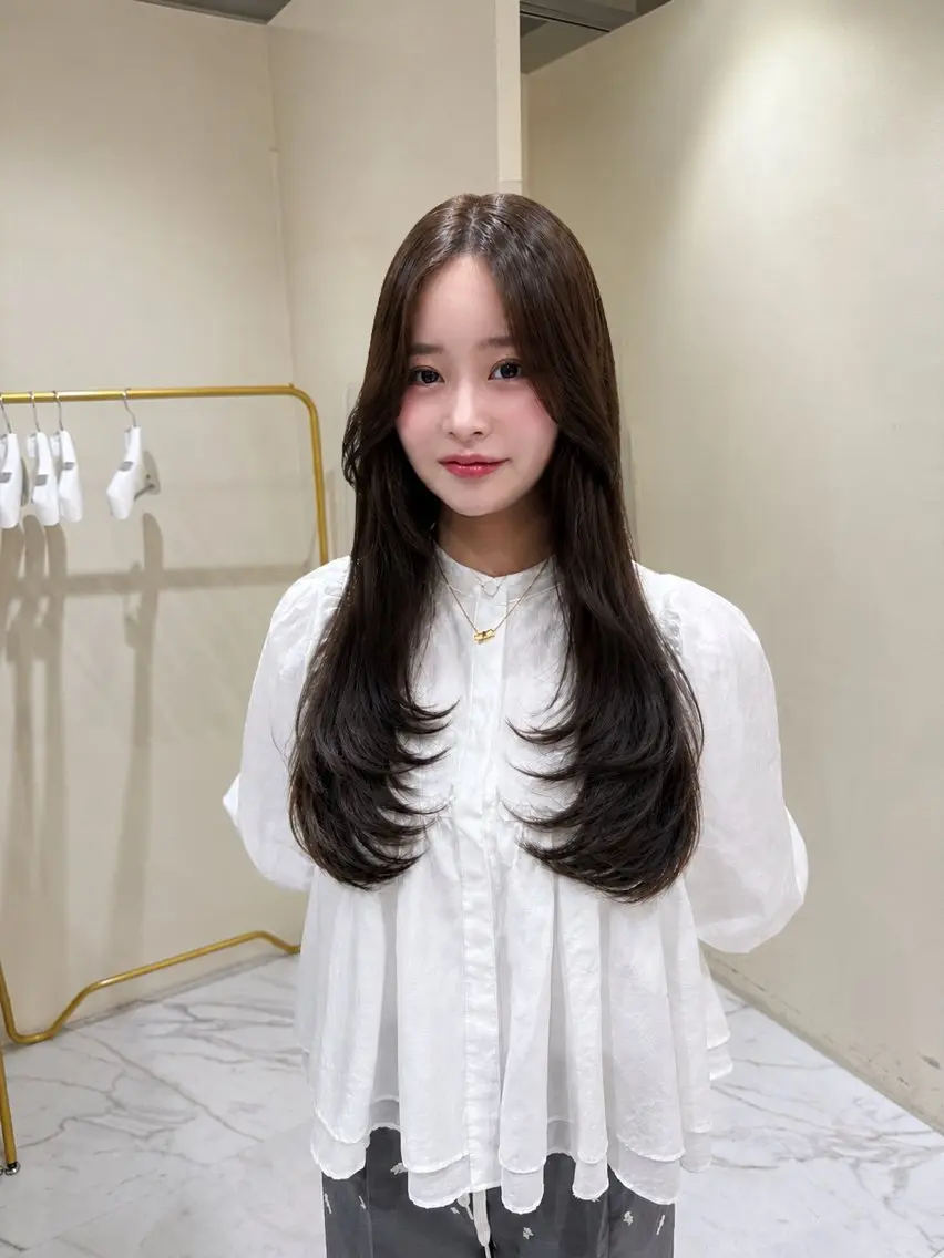 ロング カット ヘアカラー 韓国ヘア🇰🇷艶 カラー/sakuraのヘアスタイル