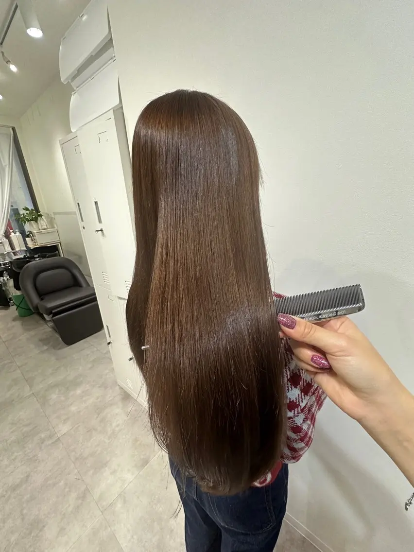 ロング カラー パーマ カット 縮毛矯正 トリートメント 💙美髪救世主💙 関華蓮のヘアスタイル