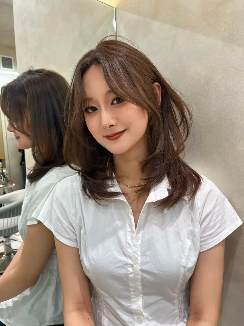 ミディアム カット ヘアカラー 森 翔聖のヘアスタイル