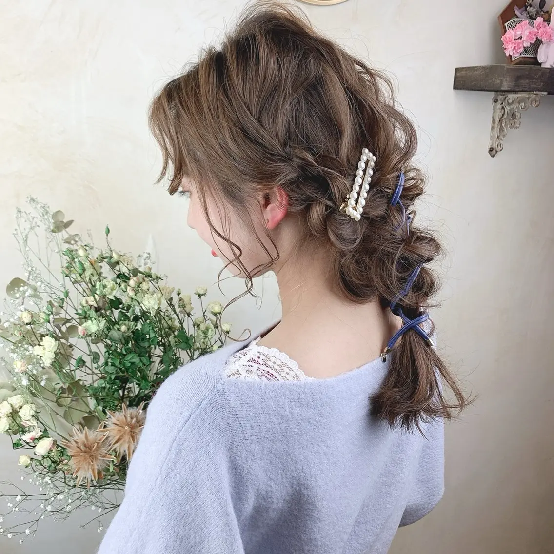 セミロング ヘアアレンジ au美容室 栄矢場町のヘアスタイル