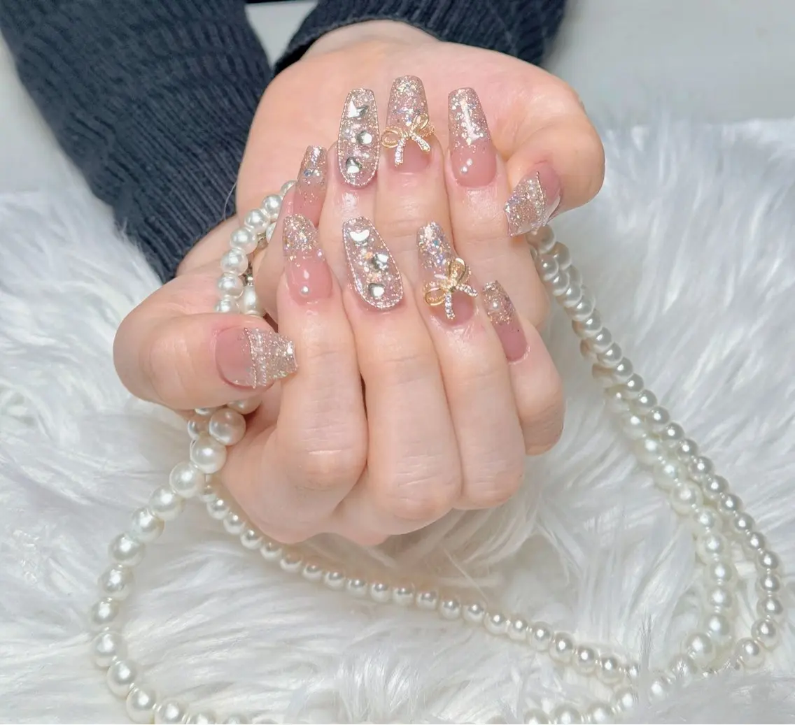 ネイル 長さ出し フレンチネイル ジェルネイル ガラスフレンチ 韓国ネイル ハンドネイル ハンドケア For U nail スカルプ専門店のネイルデザイン
