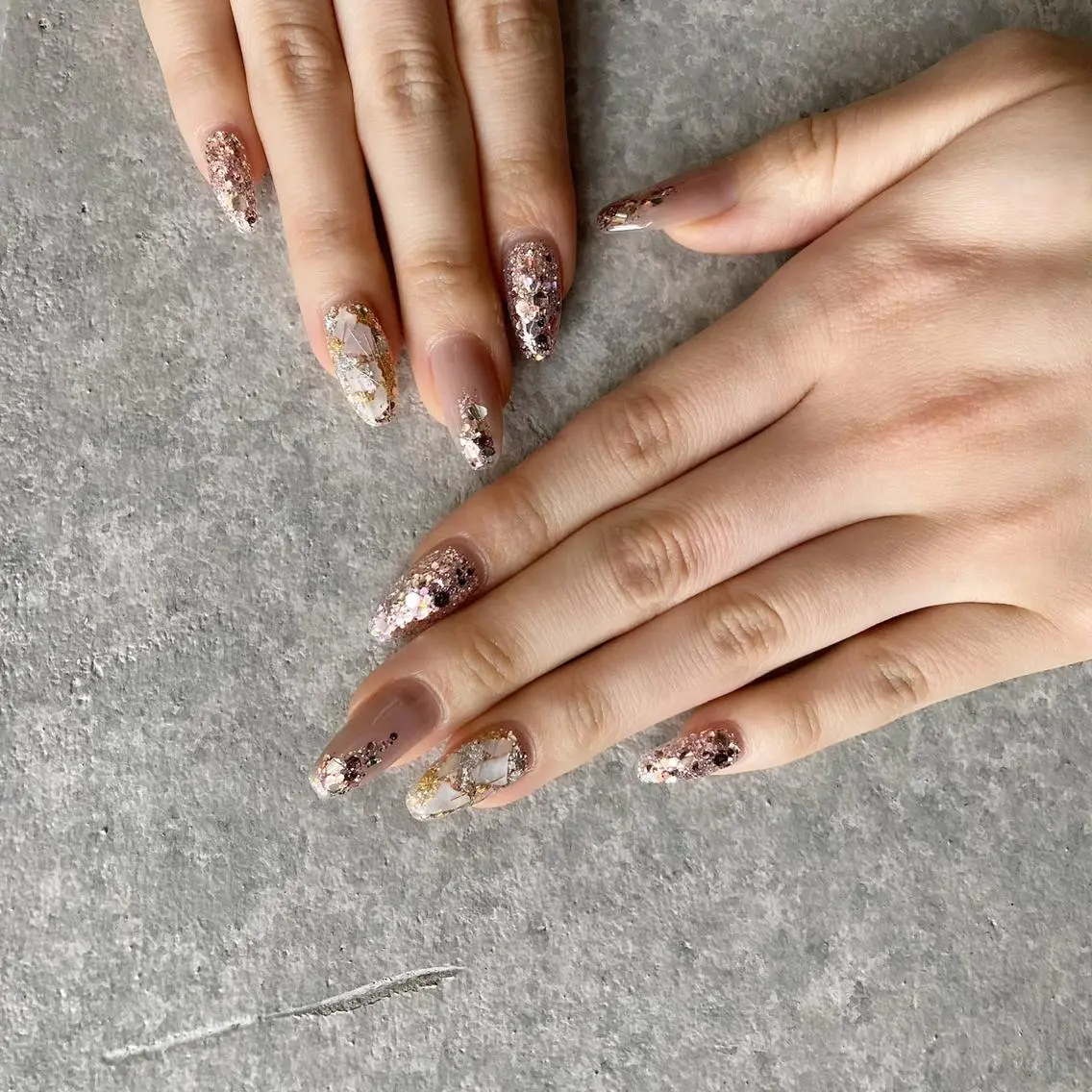 ネイル アートネイル 長さ出し ジェルネイル マットネイル ミラーネイル ハンドネイル nail salon Soeurのネイルデザイン
