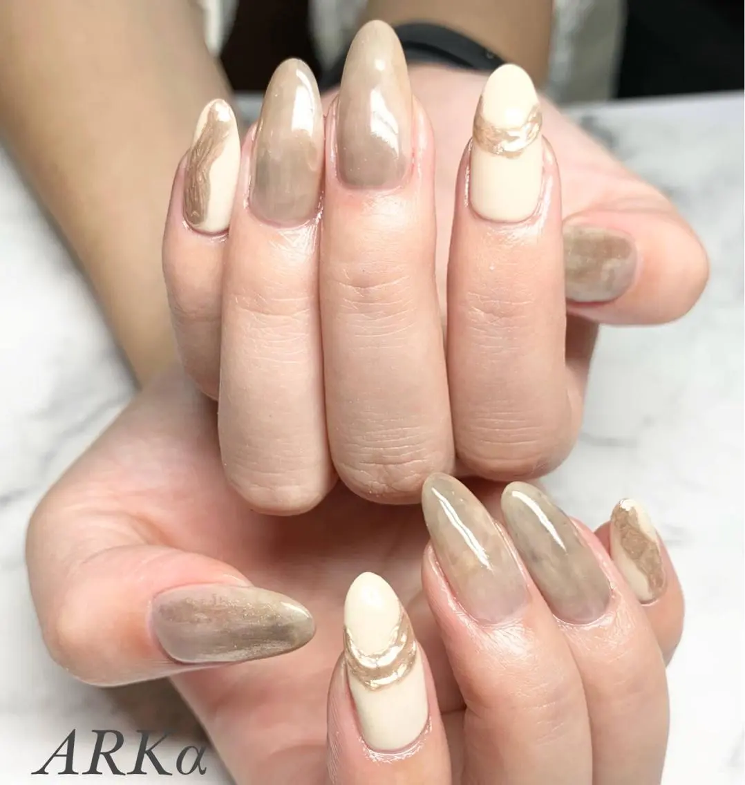 ロング ネイル ハンドネイル Nailsalon ARKαのネイルデザイン