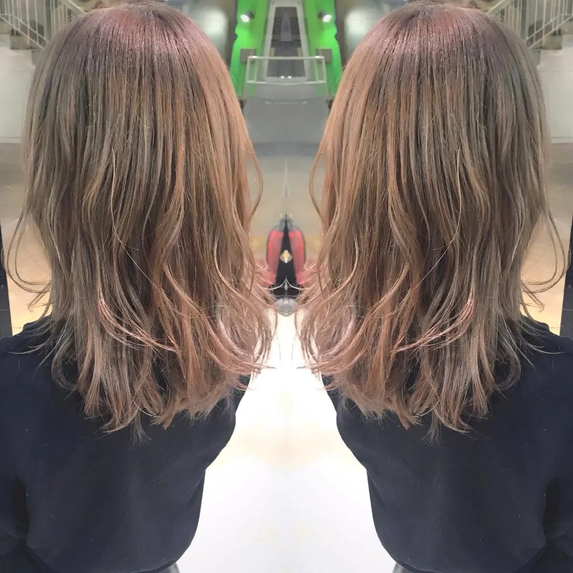 セミロング カラー 松村 崇弘のヘアスタイル