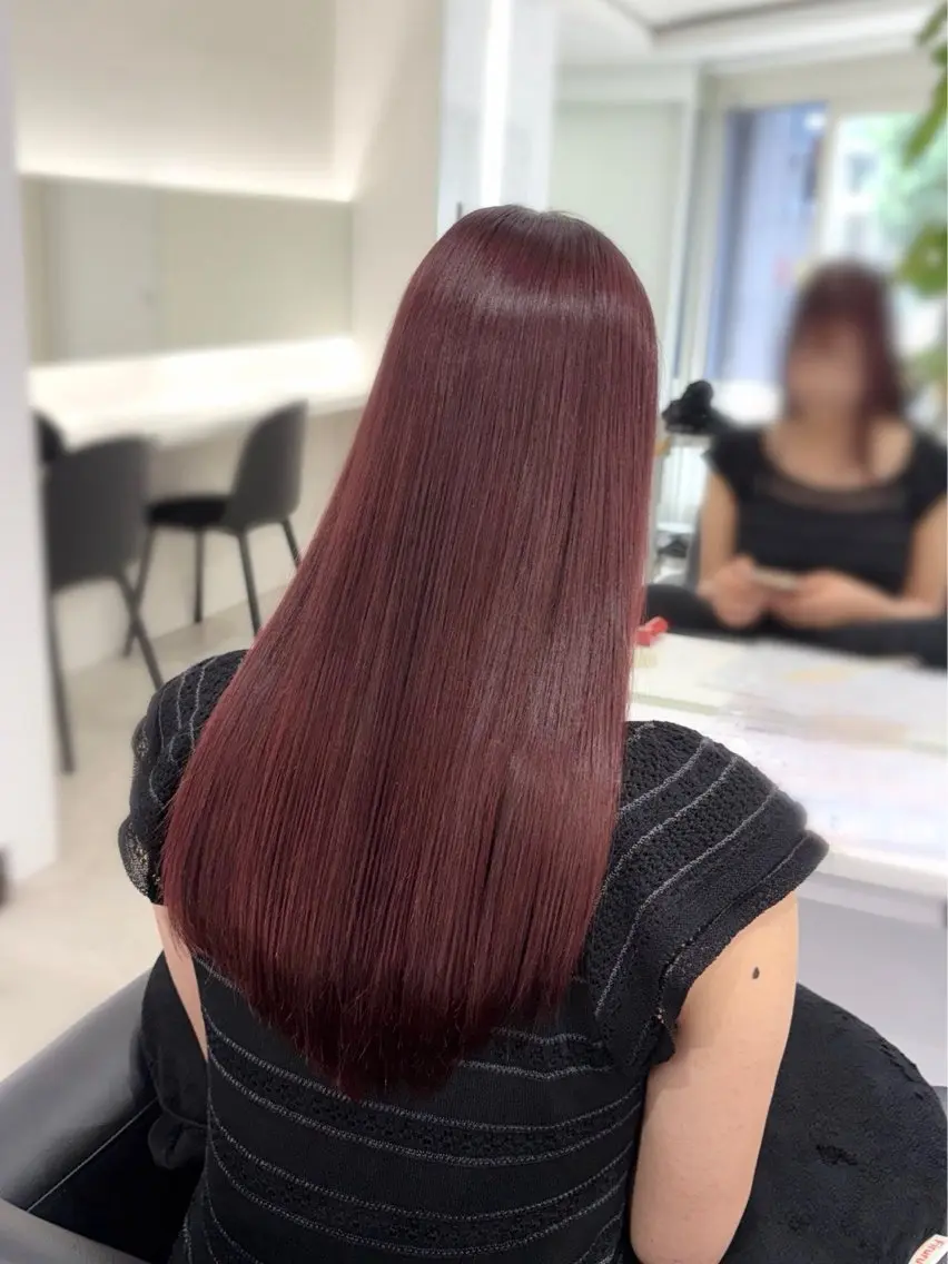 セミロング カラー ヘアカラー トリートメント ヘアセット ブリーチなしダブルカ ラー/経堂/サナ🌱のヘアスタイル