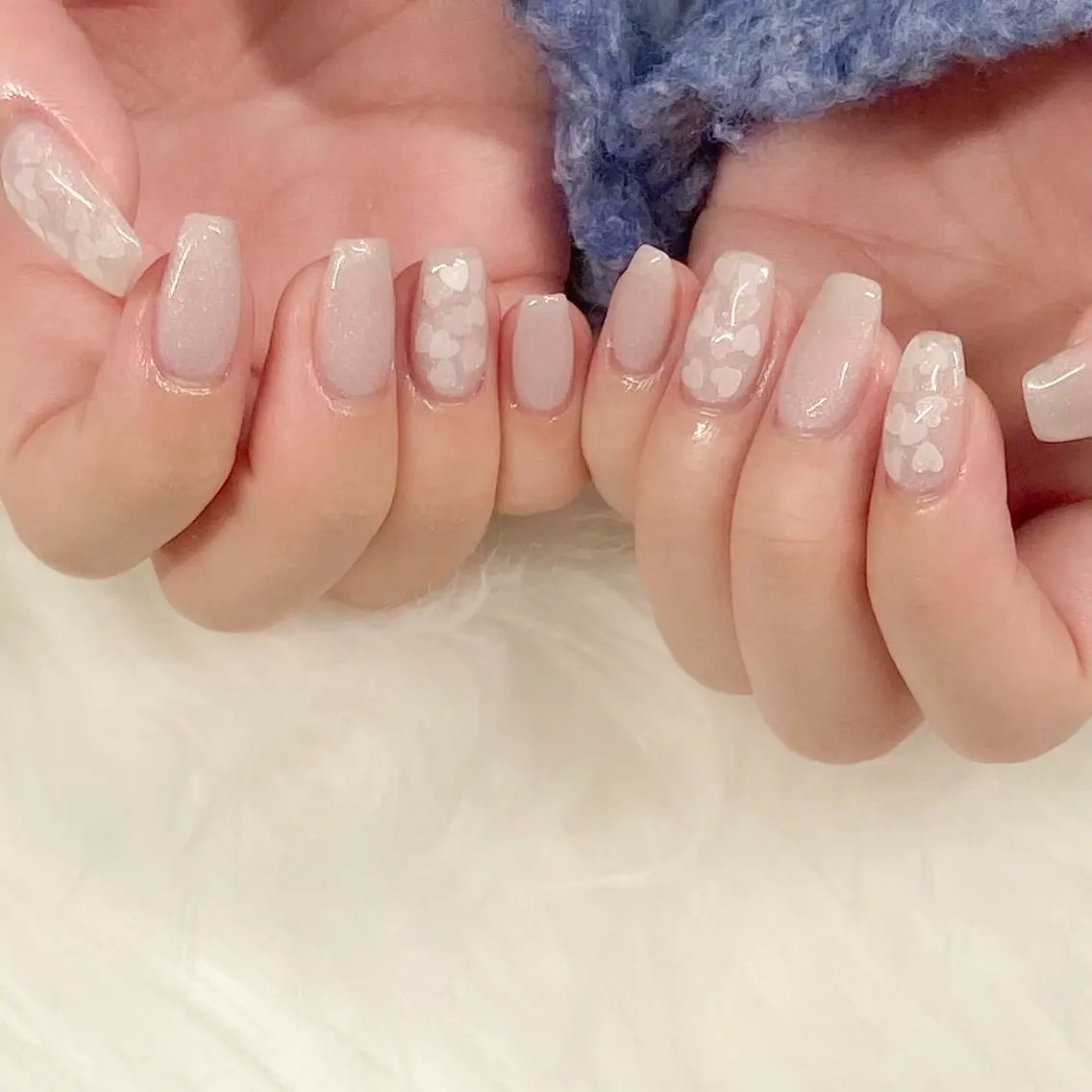 ネイル ハート キラキラネイル マグネットネイル ピンク ワンホンネイル べルミエール sakiのネイルデザイン