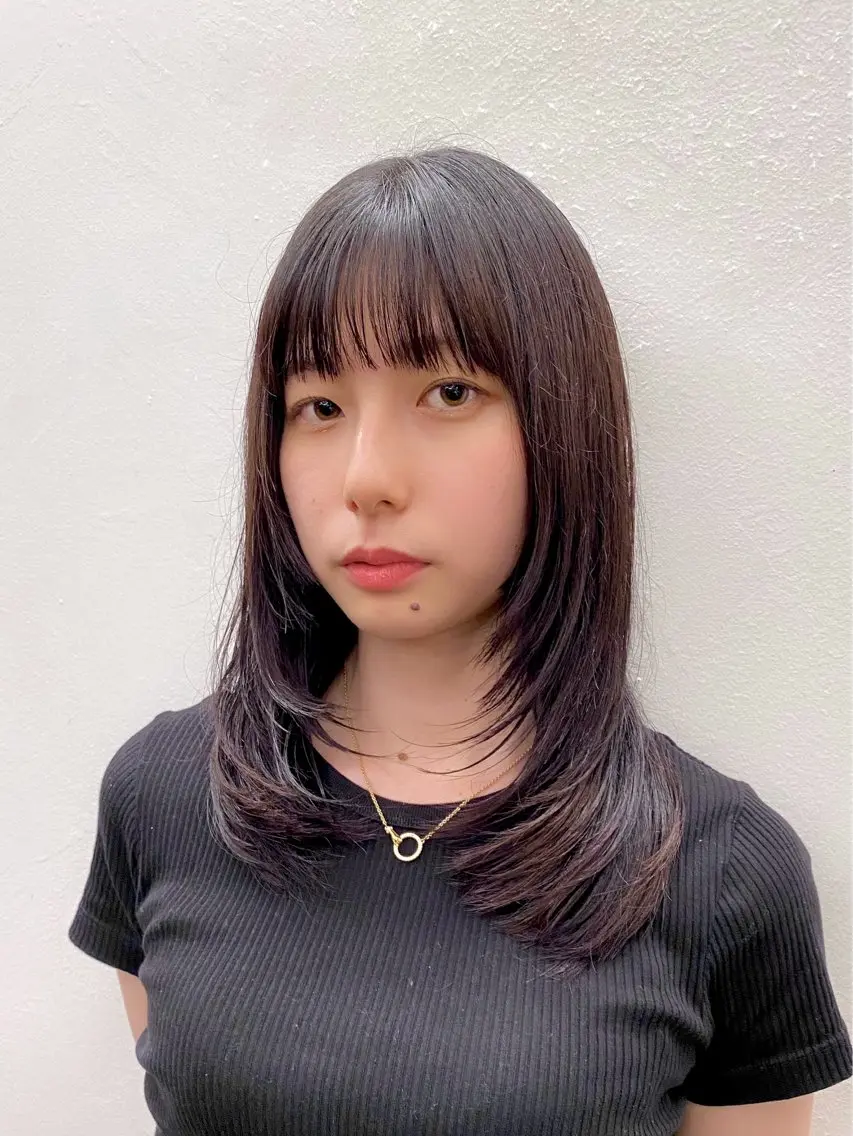 ミディアム カット トリートメント 似合わせレイヤー/ ケアパーマ/高倉のヘアスタイル