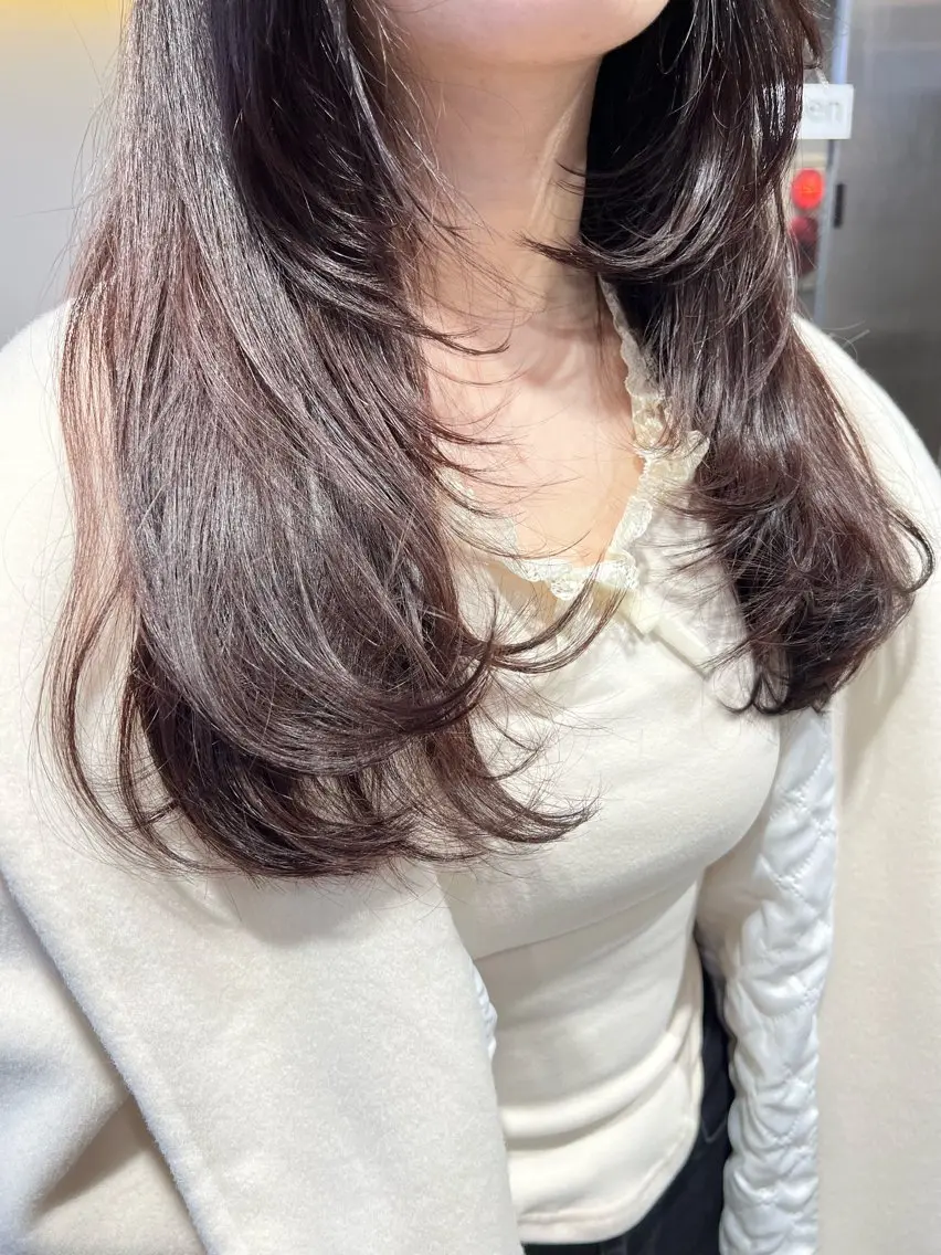 ロング カラー パーマ ヘアアレンジ メンズ 上品＆韓国風 🥀海心🥀のヘアスタイル