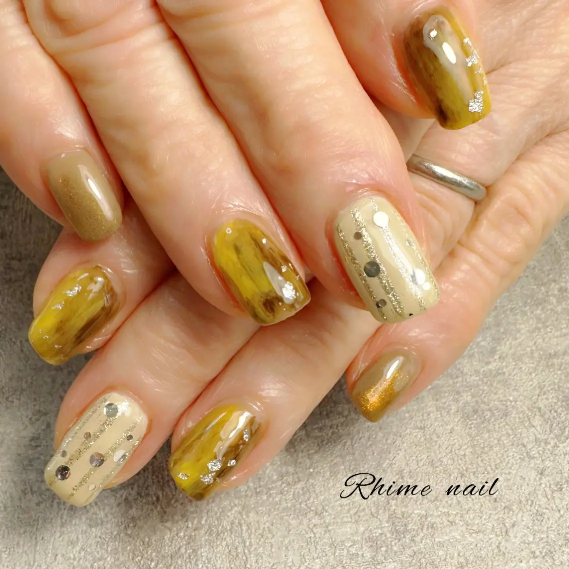 ネイル べっ甲ネイル Rhime nail ライムネイルのネイルデザイン