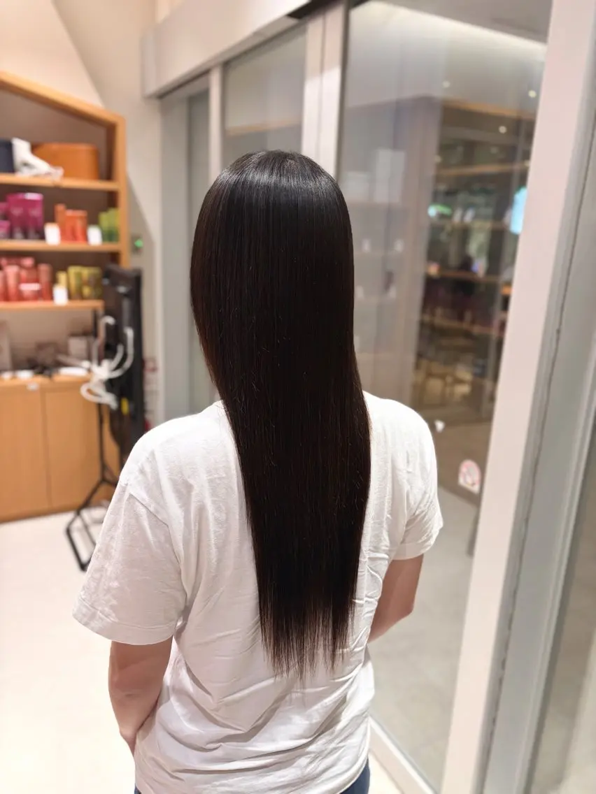 ロング 縮毛矯正 トリートメント 💎ツヤ髪ストレート カラー💎かのんのヘアスタイル