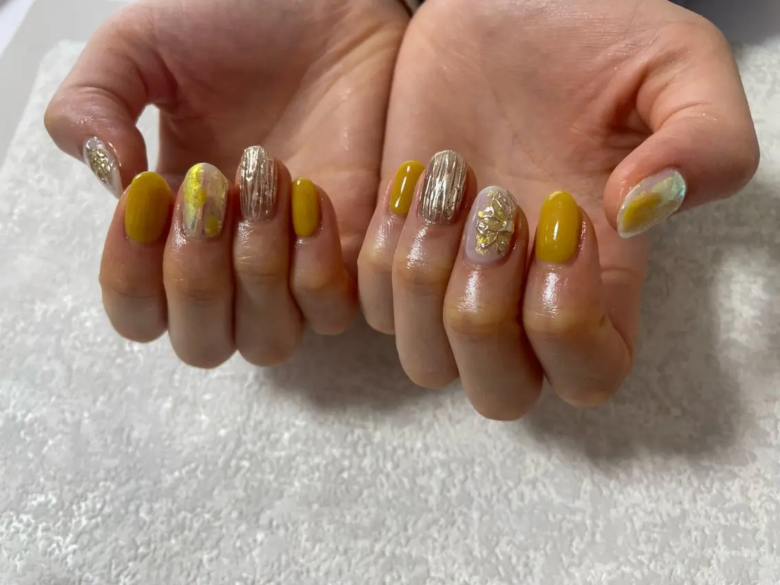 ネイル ジェルネイル メンズネイル パラジェル 春ネイル ワンホンネイル kiki nail たまプラーザのネイルデザイン