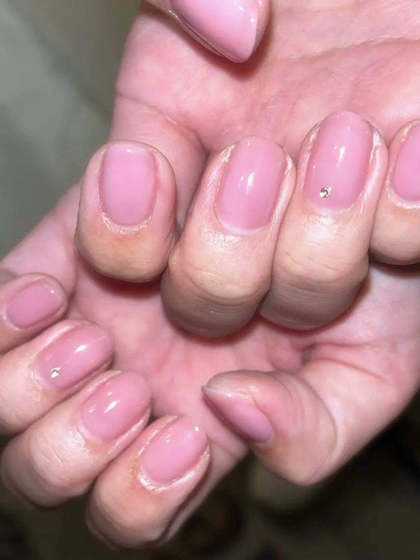 ネイル ワンカラーネイル ストーンネイル NICO nail minamiのネイルデザイン