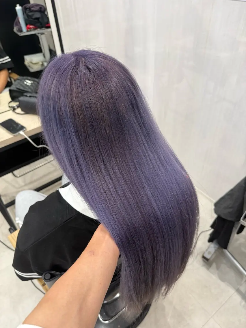 ロング カラー ブルーカラー ラベンダーカラー ヘアカラー 池袋ホワイト‎🤍 ブリーチ/shunのヘアスタイル