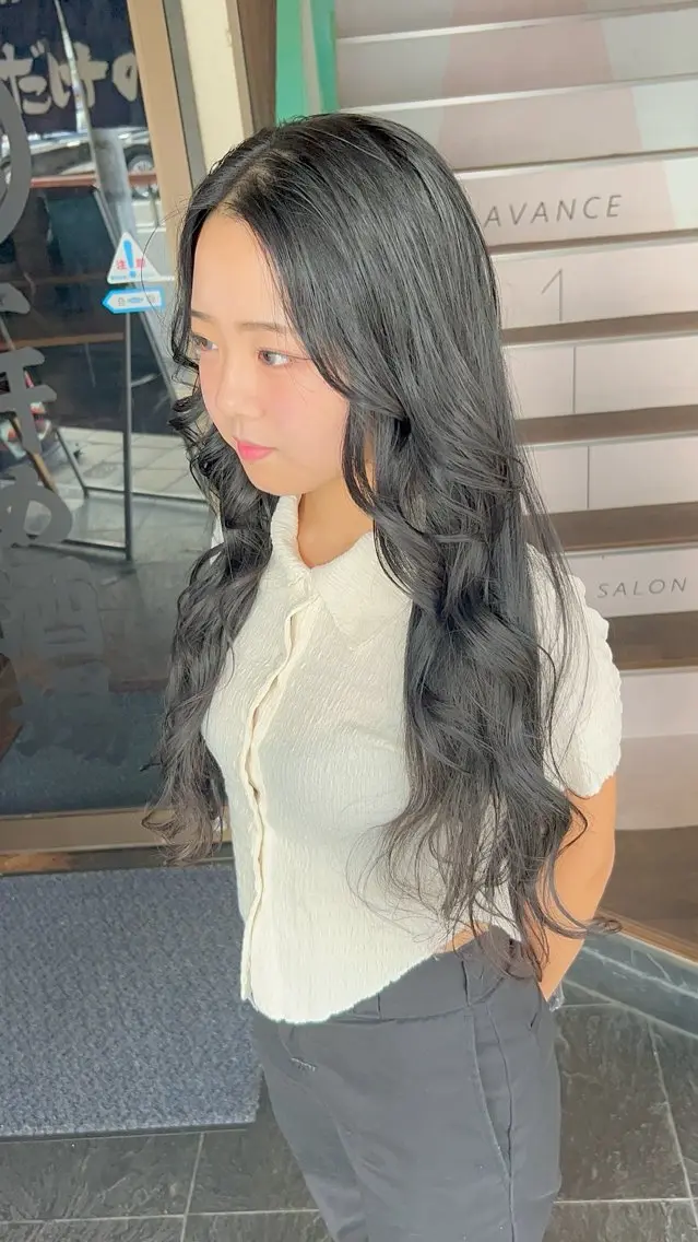 ロング カラー カット ヘアカラー トリートメント 【ブリーチ無しW】 【暗髪&暖色系】圭真のヘアスタイル