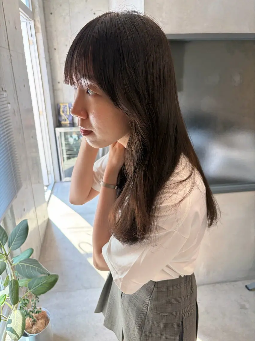 セミロング カット パーマ 透明感カラー/似合わ せカット/大島実加永のヘアスタイル