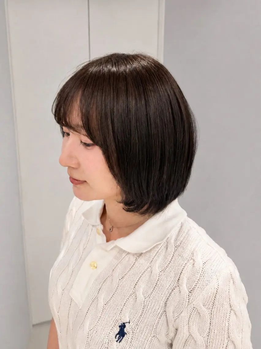 ショート カラー 黒髪 ブリーチ ブリーチなしカラー MONA NATSUKIのヘアスタイル