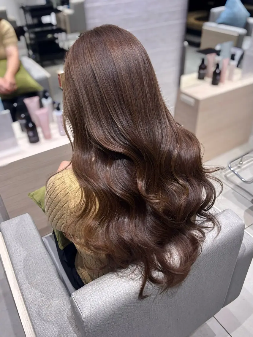 ロング カラー ベージュカラー グレージュ ミント ミントベージュ 韓国風ヘア カット ヘアカラー トリートメント 銀座/韓国レイヤー/ 艶カラー🍓原田侑依のヘアスタイル