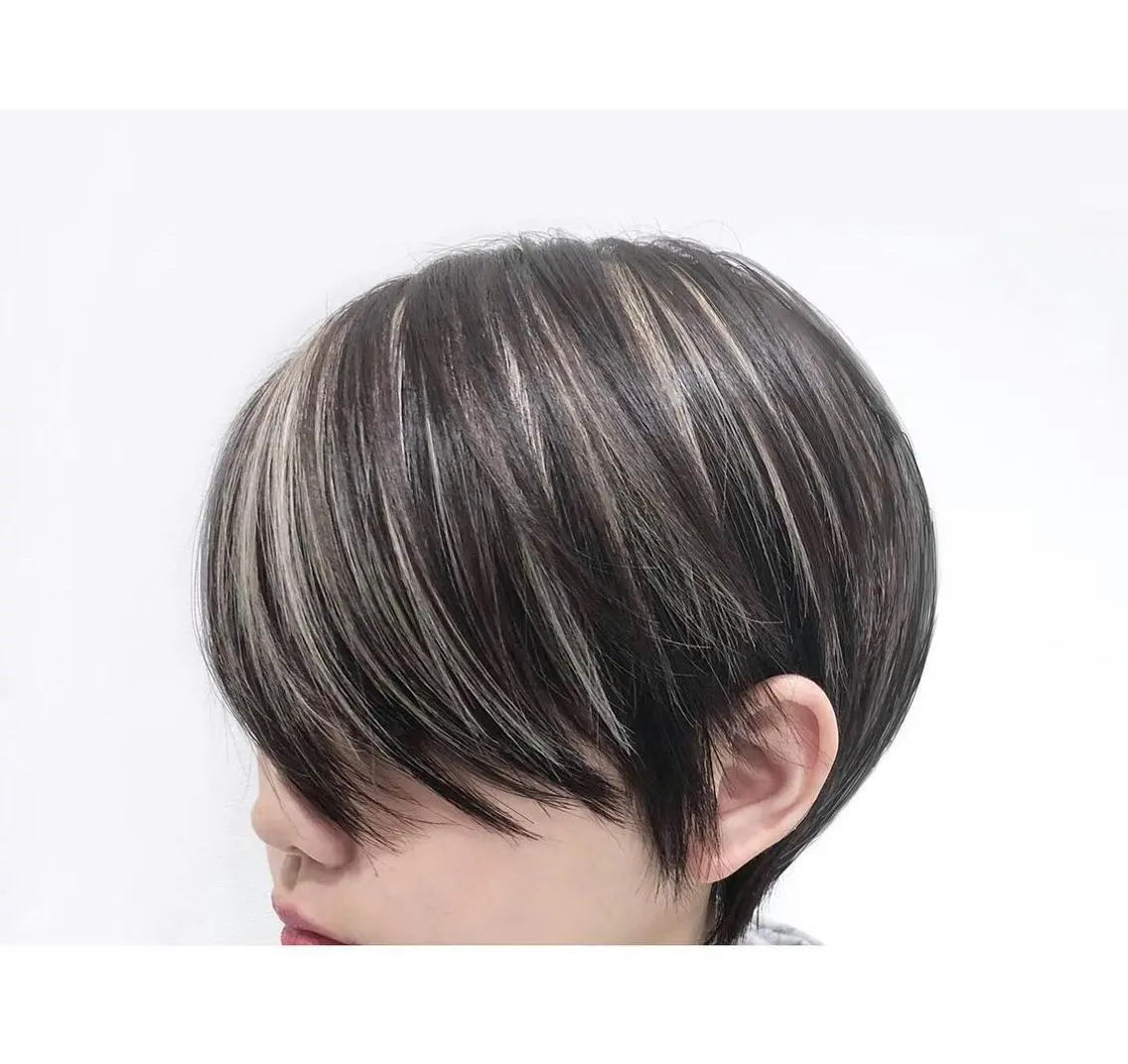 ショート カラー ヘアアレンジ メンズ メンズハイライト ハイライトカラー ハイライト ショートヘア 【姫カット】 ナカムラコウキのヘアスタイル