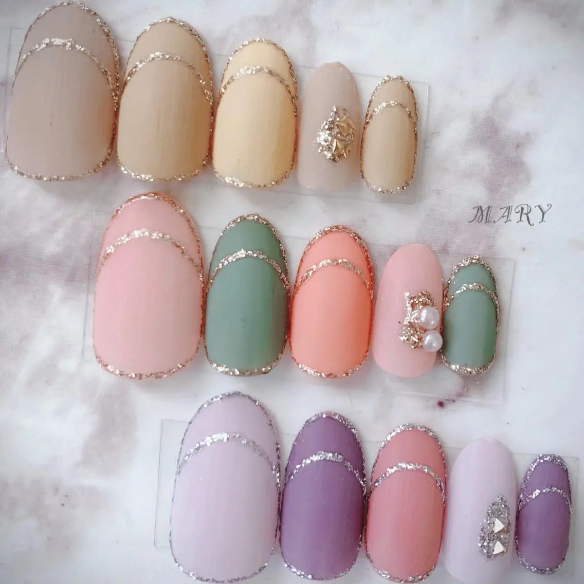 ネイル フレンチネイル マットネイル ハンドネイル Mary nail .narumiのネイルデザイン