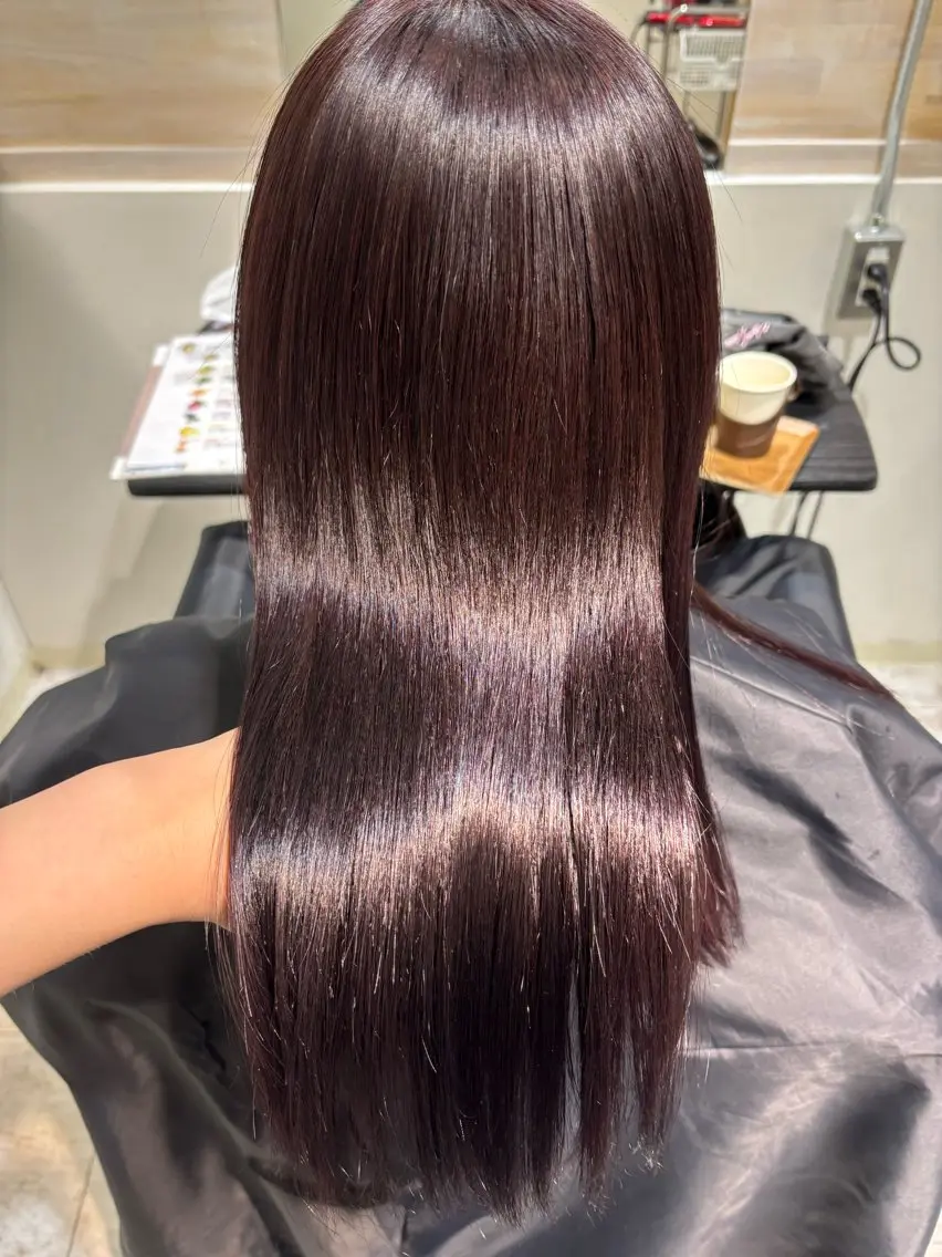 ミディアム カラー ブリーチ ブリーチなしカラー ピンクカラー 藤林 かづき🪽のヘアスタイル