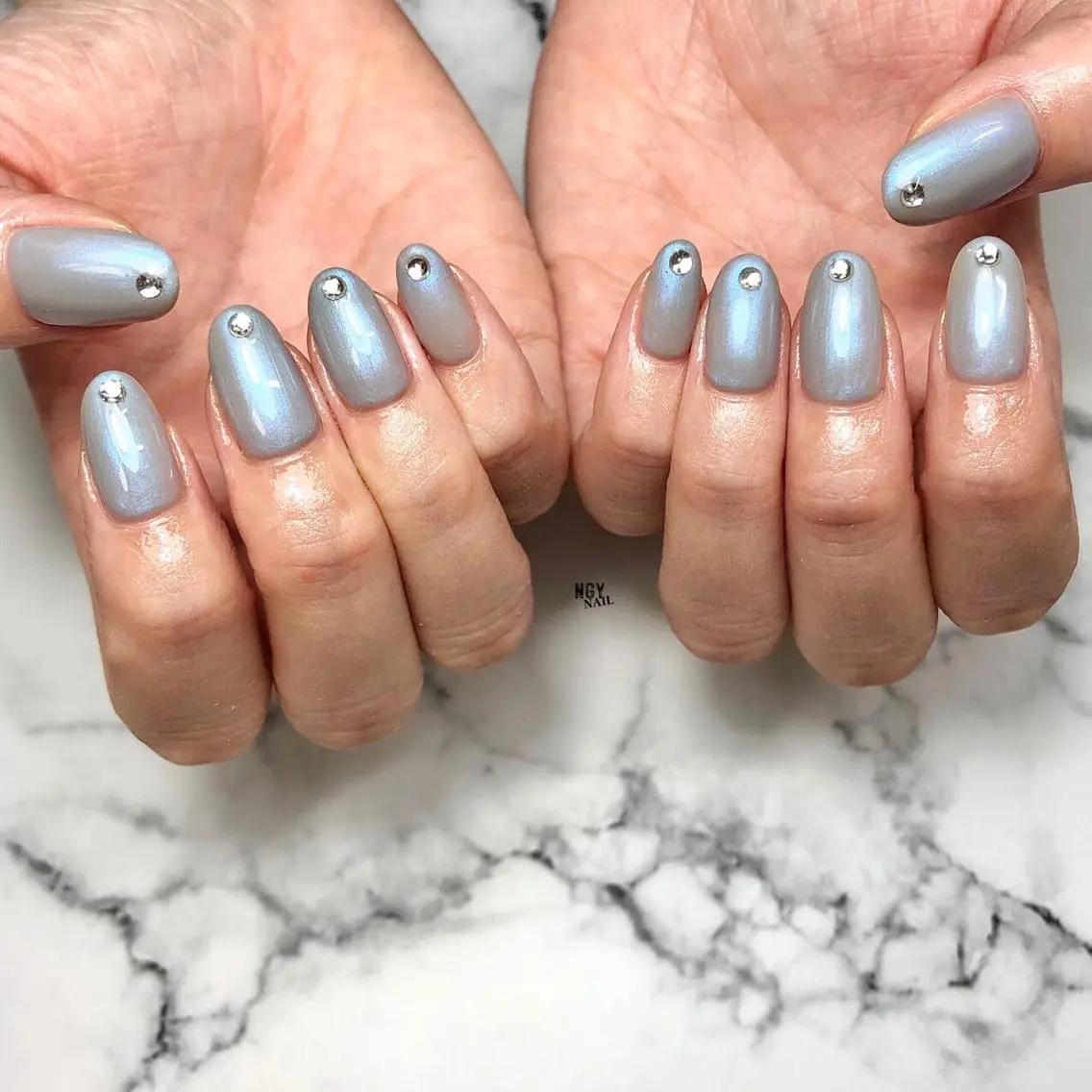 ネイル ブルー 韓国ネイル 持ち込み ワンカラーネイル NAIL NOWのネイルデザイン