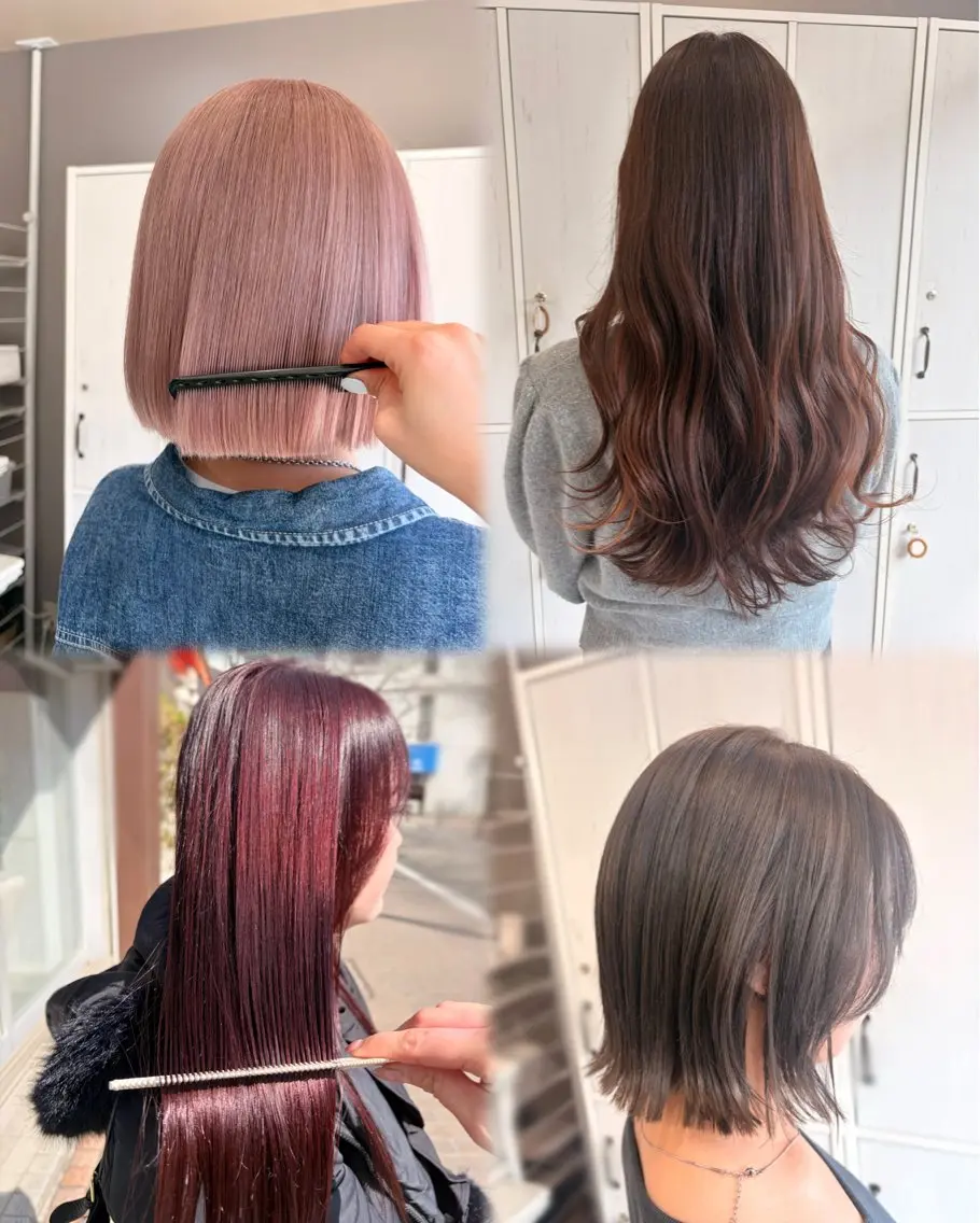 セミロング レイヤー/透けカラー ✨KANAのヘアスタイル