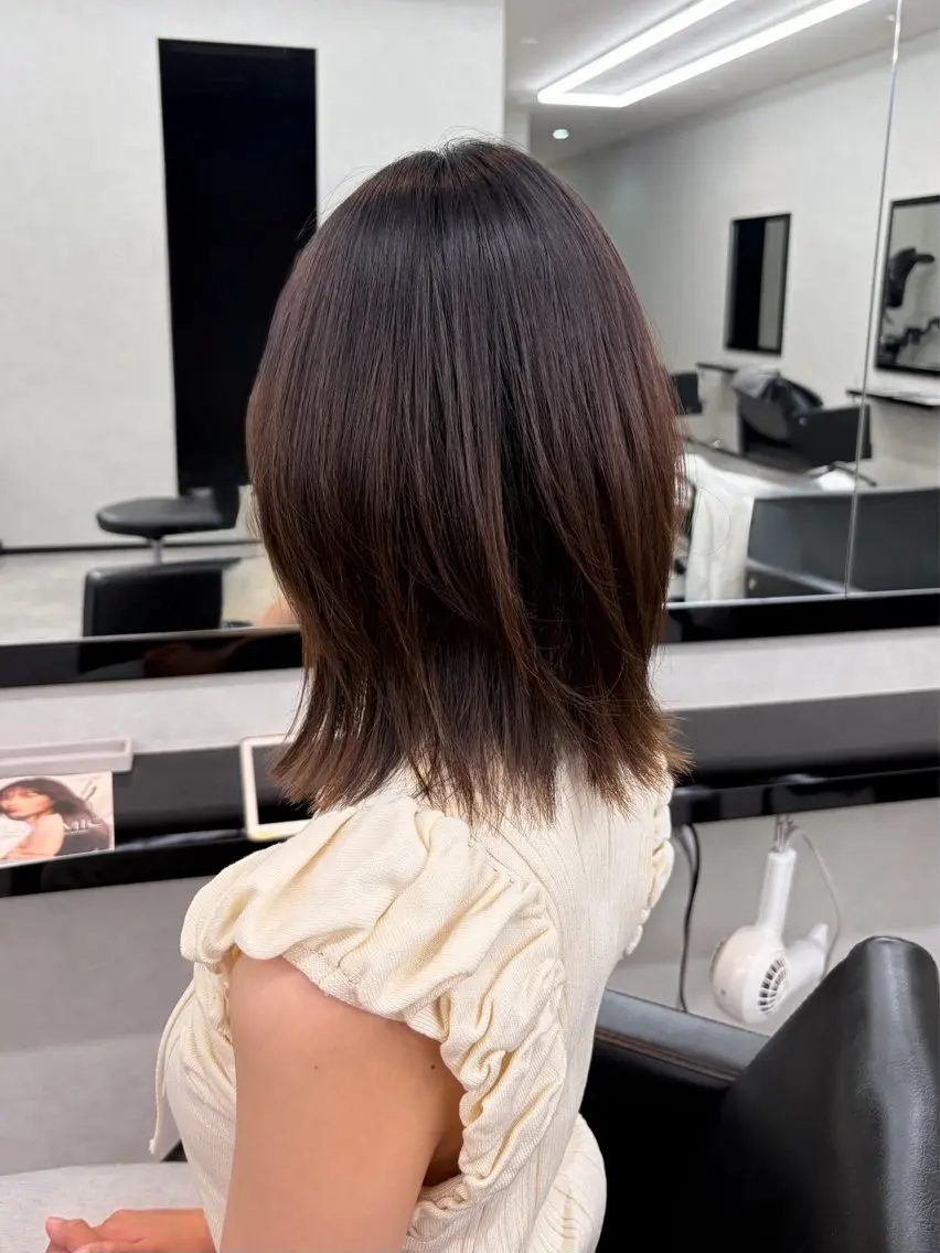 ショート ボブレイヤー ボブ レイヤーカット 小顔カット 福島 あいりのヘアスタイル